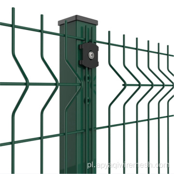 Zielone ogrodzenie o ocynkowanej siatce o ocynkowaniu żelaza
